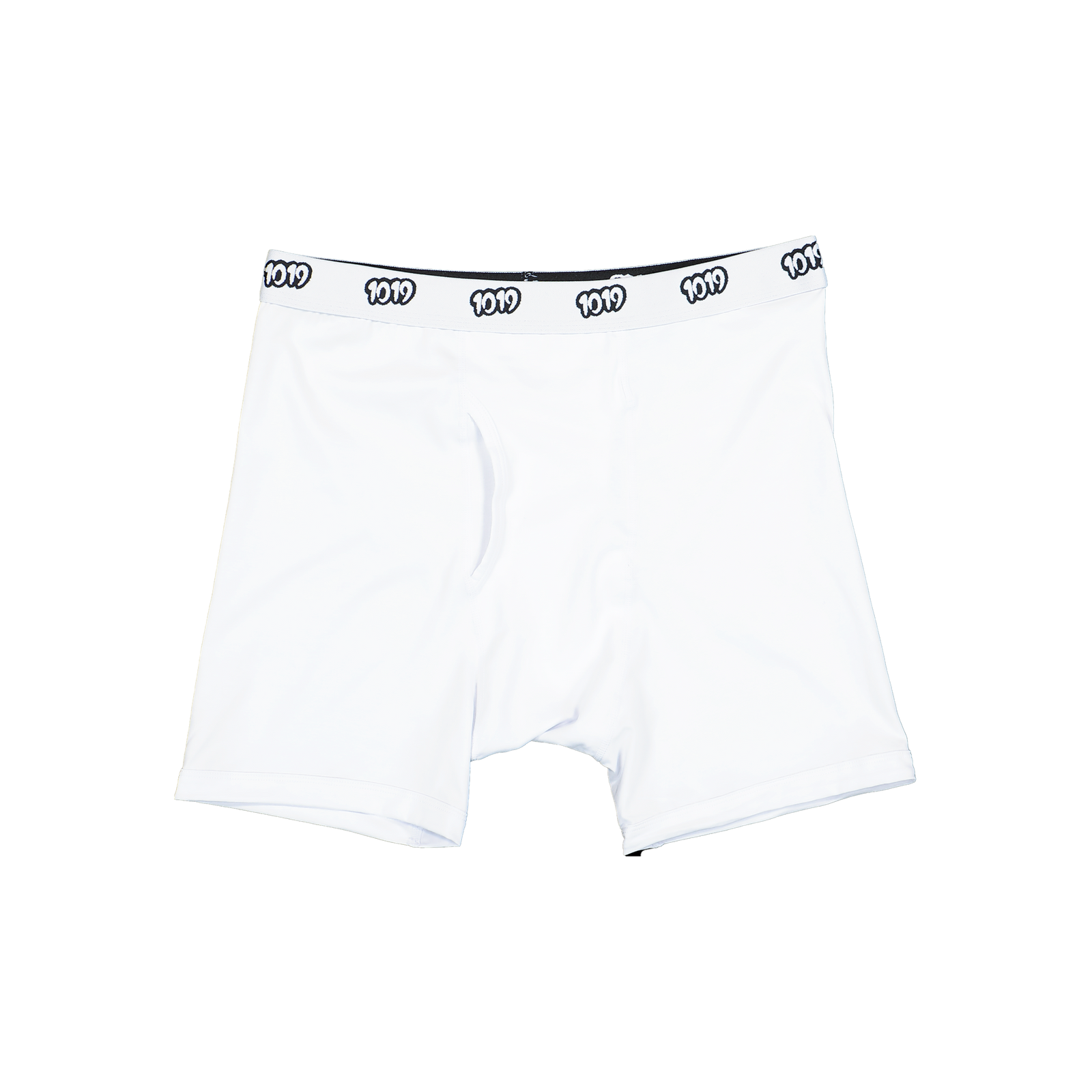 1019 Boxershorts in Weiß mit eingewebtem 1019-Jacquard-Bund, Vorderansicht