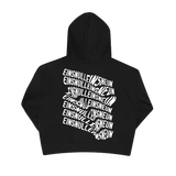 1019 Hoodie in Schwarz – Rückansicht mit Print