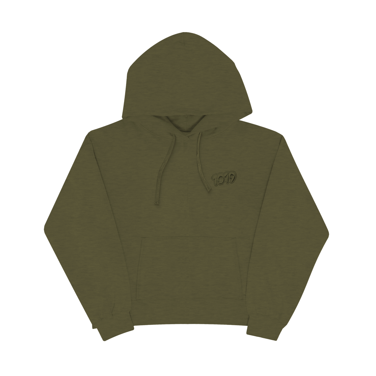 1019 Hoodie in Olive Green – Vorderansicht