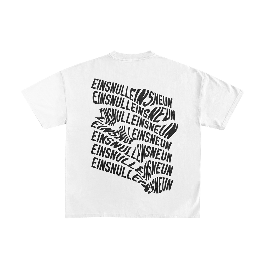 1019 T-Shirt in Weiß – Rückansicht mit Print