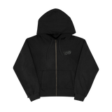 1019 Zip Hoodie in Schwarz – Vorderansicht