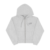 1019 Zip Hoodie in Grau – Vorderansicht